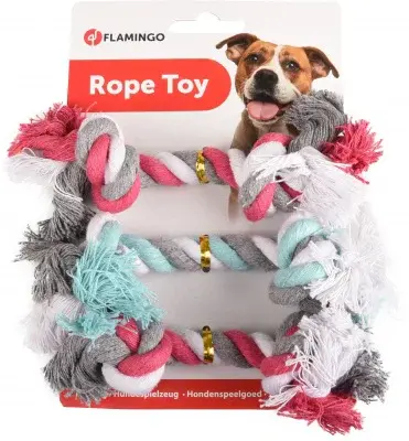 Flamingo Jim Playing Rope - žvýkací lano mini mix 3 ks