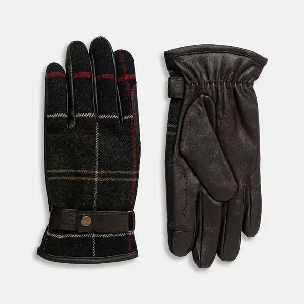 Rukavice z vlněné směsi Barbour zelená barva