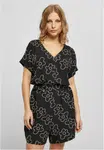 Women's jumpsuit with short viscose strap in black
