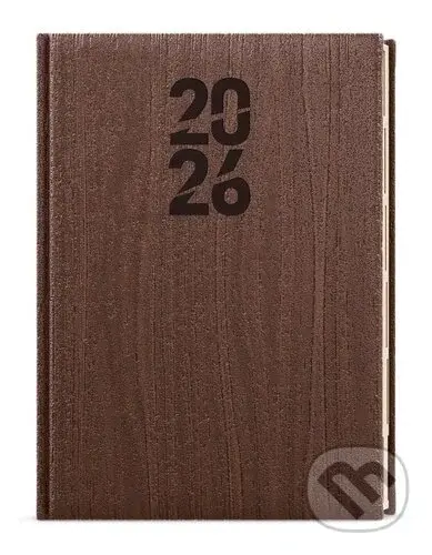 Denní diář 2026 Ctirad s výsekem Wood A5 hnědá