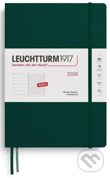 Weekly Planner & Notebook 2026 Composition (B5) Forest Green