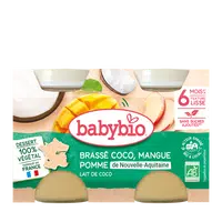 BABYBIO Brassé z kokosového mlieka mango ananás 2x130 g