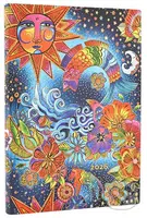 Paperblanks - týždenný diár Celestial Magic 2026 (flexi, midi, horizontálny, elastické zatváranie)