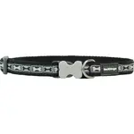 Nylonový obojok Red dingo s kostičkami čierny, Veľkosť: L