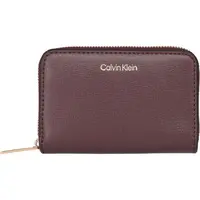 Calvin Klein FOIL LOGO MEDIUM ZIP AROUND Dámská peněženka, vínová, velikost