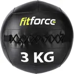 Fitforce WALL BALL 3 KG Medicinbal, černá, velikost 3 KG