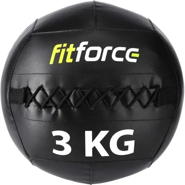 Fitforce WALL BALL 3 KG Medicinbal, černá, velikost 3 KG