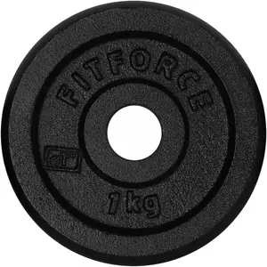 Fitforce PLB 1 KG x 25 MM Nakládací kotouč, černá, velikost 1 KG
