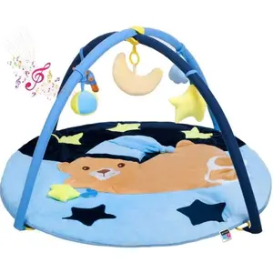 PLAYTO SPÍCÍ MEDVÍDEK Hrací deka s melodií, modrá, velikost