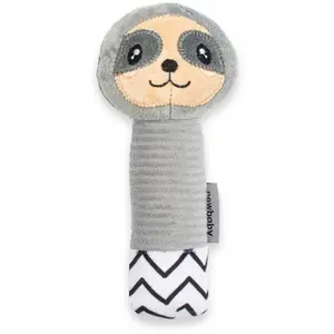 NEW BABY SLOTH Plyšová hračka s kousátkem, šedá, velikost