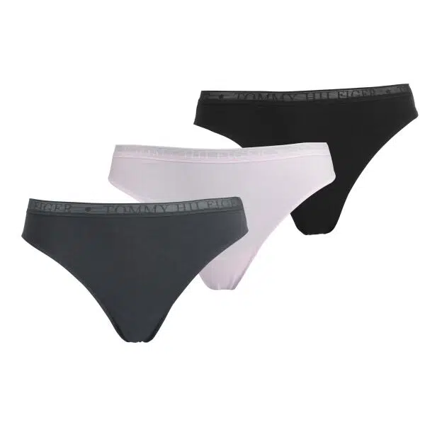 Tommy Hilfiger 3P THONG Dámské kalhotky, fialová, velikost S