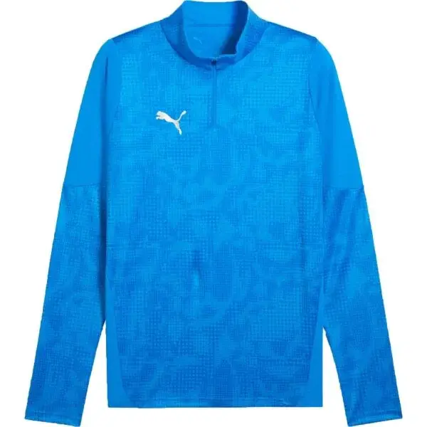 Puma TEAMCUP TRAINING 1/4 ZIP TOP Pánská sportovní mikina, modrá, velikost
