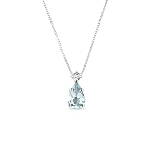 Přívěsek z bílého zlata s akvamarínem KLENOTA
