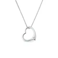 Náhrdelník z bieleho zlata v tvare srdca KLENOTA