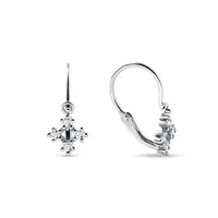 Dětské náušnice vločky s diamanty v bílém zlatě KLENOTA