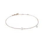 Náramok z ružového zlata s perlou a diamantom KLENOTA