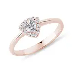 Prsteň z ružového zlata s diamantom vo výbruse trilión KLENOTA