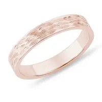 Pánska svadobná obrúčka z ružového zlata s rytinou KLENOTA