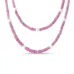 Náhrdelník z ružových zafírov, perál v bielom zlate KLENOTA