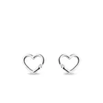 Náušnice srdiečka z bieleho zlata s diamantmi KLENOTA