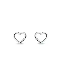 Náušnice srdiečka z bieleho zlata s diamantmi KLENOTA