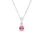 Náhrdelník s růžovým safírem a briliantem v bílém zlatě KLENOTA