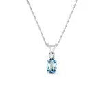 Náhrdelník s topazem a diamantem v bílém zlatě KLENOTA