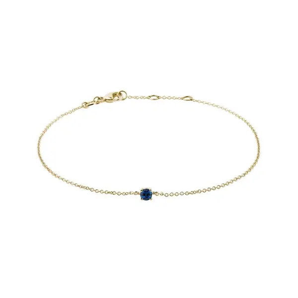 Zlatý náramek s modrým safírem KLENOTA