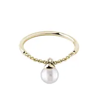 Řetízkový prstýnek s perlou ve žlutém zlatě KLENOTA