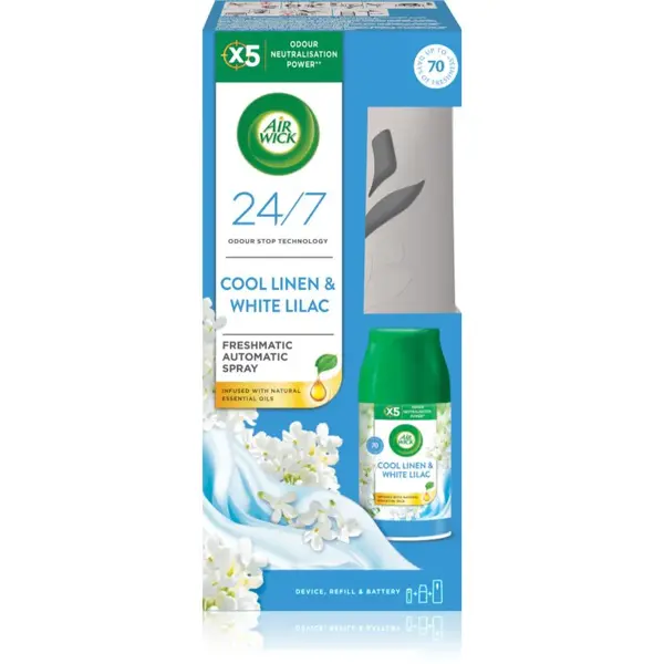 Air Wick Freshmatic Cool Linen & White Lilac automatický osvěžovač vzduchu s náplní 250 ml