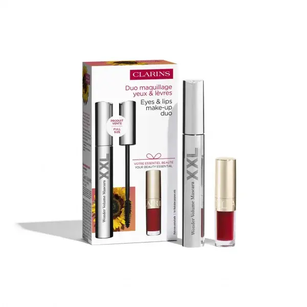 Clarins VALUE PACK LOYALTY MAKEUP TOUCH UP set řasenky Wonder Volume XXL a oleje na rty Lip Comfort Oil