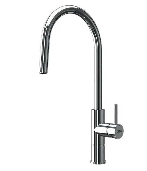 Sanela - Elektronická dřezová baterie s výsuvnou koncovkou, bateriové napájení, chrom SLU 68B