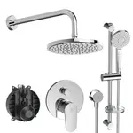Ideal Standard Cerafine O - Sprchový set s batériou pod omietku, s telesom, 3 prúdy, priemer 20 cm, chróm BD189AA