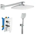 Novaservis Metalia 58 - Sprchový set s batériou pod omietku, 23x23 cm, 3 prúdy, chróm SADA58051R,0