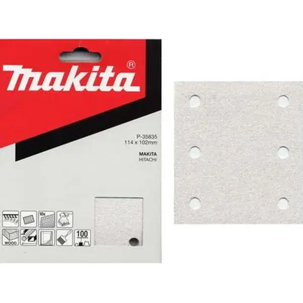 Makita Příslušenství - Brusný papír K100, 114x102 mm, 10 ks P-35835
