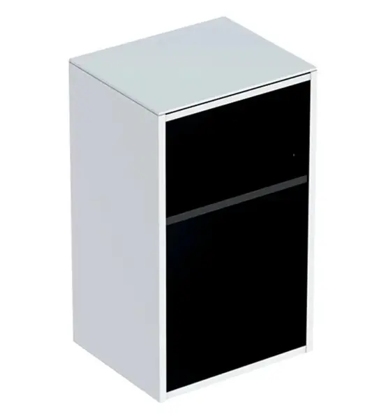 Geberit Smyle Square - Boční skříňka, otevřená, lesklá bílá 500.358.00.1