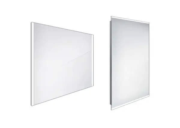 Nimco Zrcadla - Zrcadlo s LED osvětlením, 80x70 cm, hliník ZP 11003