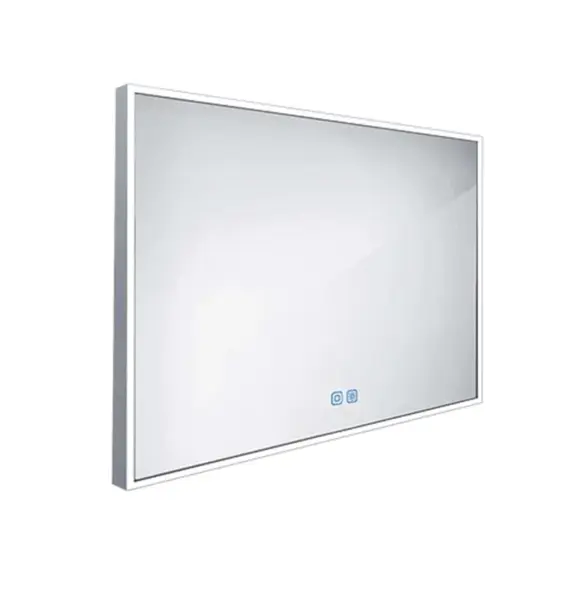 Nimco Zrkadlá - Zrkadlo s LED osvetlením, 100x70 cm, dotykový senzor, hliník ZP 13004VX