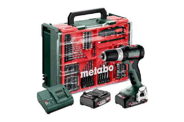 Metabo Náradie - 18V AKU vŕtačka s príklepom a príslušenstvom, 2x aku 2,0 Ah Li-Power, nabíjačka 613157710