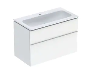 Geberit iCon - Skrinka s umývadlom, 9x5x6 cm, 2 zásuvky, KeraTect, lesklá biela 502.333.01.1