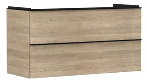 Hansgrohe Xelu Q - Umývadlová skrinka, 63x118x50 cm, 2 zásuvky, prírodný dub/matná čierna 54037670