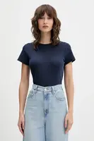 Bavlněné tričko Hollister Co. dámské, tmavomodrá barva, KI339-5073-200