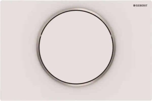 Geberit Sigma10 - Ovládací tlačítko splachování, bílá mat/nerez 115.758.JT.5