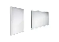 Nimco Zrcadla - Koupelnové podsvícené LED zrcadlo 50x70 cm, hranaté, aluminium ZP 11001