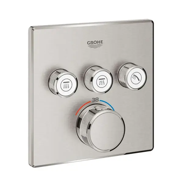 Grohe Grohtherm SmartControl - Termostatická baterie pod omítku, 3 ventily, supersteel 29126DC0