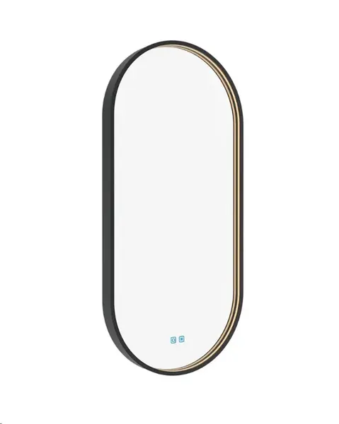 Nimco Zrcadla - Zrcadlo s LED osvětlením, 45x90 cm, dotykový senzor, černá ZPC 32003LVX-90