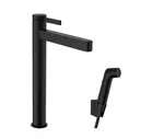 Hansgrohe Finoris - Umyvadlová baterie s výpustí Push-Open a bidetovou sprškou, EcoSmart, matná černá 76220670
