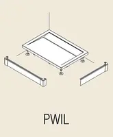 RONAL ILA - Hliníkový přední panel pro obdélníkovou vaničku, L-panel, 2 strany, 900 x 1000 mm - barva černá matná PWIL09010006