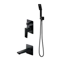 OMNIRES Parma - Vanová baterie pod omítku, 3-otvorová instalace, s tělesem, s příslušenstvím, matná černá SYSPMW01BL