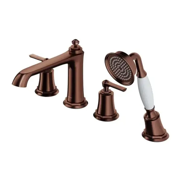 OMNIRES Armance - Baterie na okraj vany, 4-otvorová instalace, kartáčovaná měď AM5232ORB